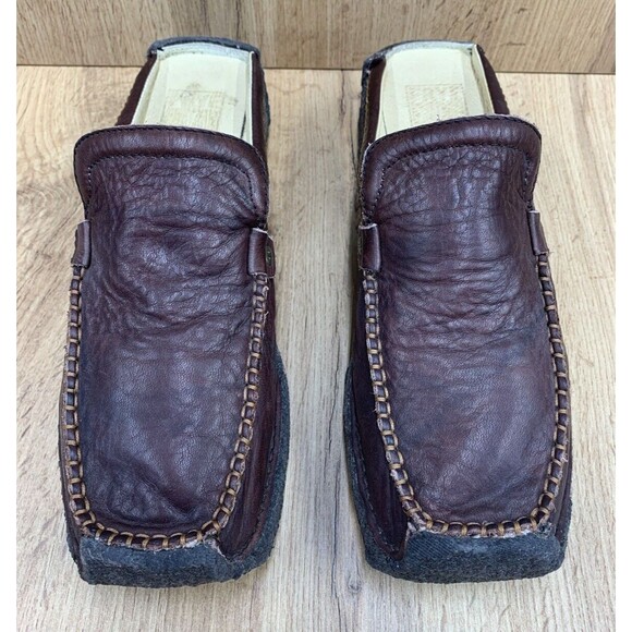 Frye Aztec Clog Crept Wedge Slides  Women’s Size 8.5 Brown Leather Square Toe - Picture 4 of 16